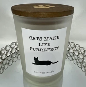 Huntington Home~Cats Make Life Purrrect Candle~Evening Fields Scent~16 Oz~Pets - Picture 1 of 4