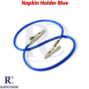 Soporte para servilletas de ortodoncia clips para babero soporte para servilletas dentales plástico flexible azul - Imagen 1 de 2