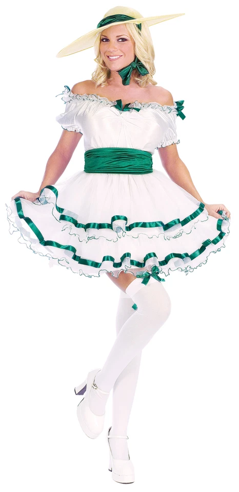 Sexy Southern Belle Adult Women's Costume White Full Skirt Fancy Dress Funworld - Image 1 of 1