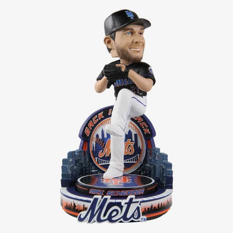 Max Scherzer New York Mets Black Jersey Bobblehead by FOCO MINT Cover