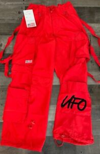 NWT Vintage 90s UFO Spell Out Parachute Rave Cargo Pants Size XS, S, M