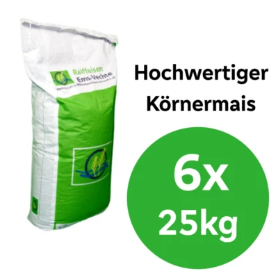 Körnermais, 6 x 25 kg Sack Einzelfuttermittel, Futtermais, Mais, Hühnerfutter - Bild 1 von 3