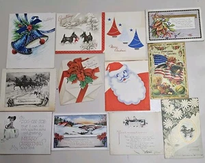 Lote de 12 tarjetas y postales de Navidad de colección efímeras coleccionistas árboles de Papá Noel Art Deco - Imagen 1 de 11
