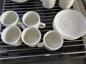 1 X SET Tazzine Caffè Espresso Bianco ~100ml e Piattino Ristorante Hotel Qualità - Foto 1 di 7