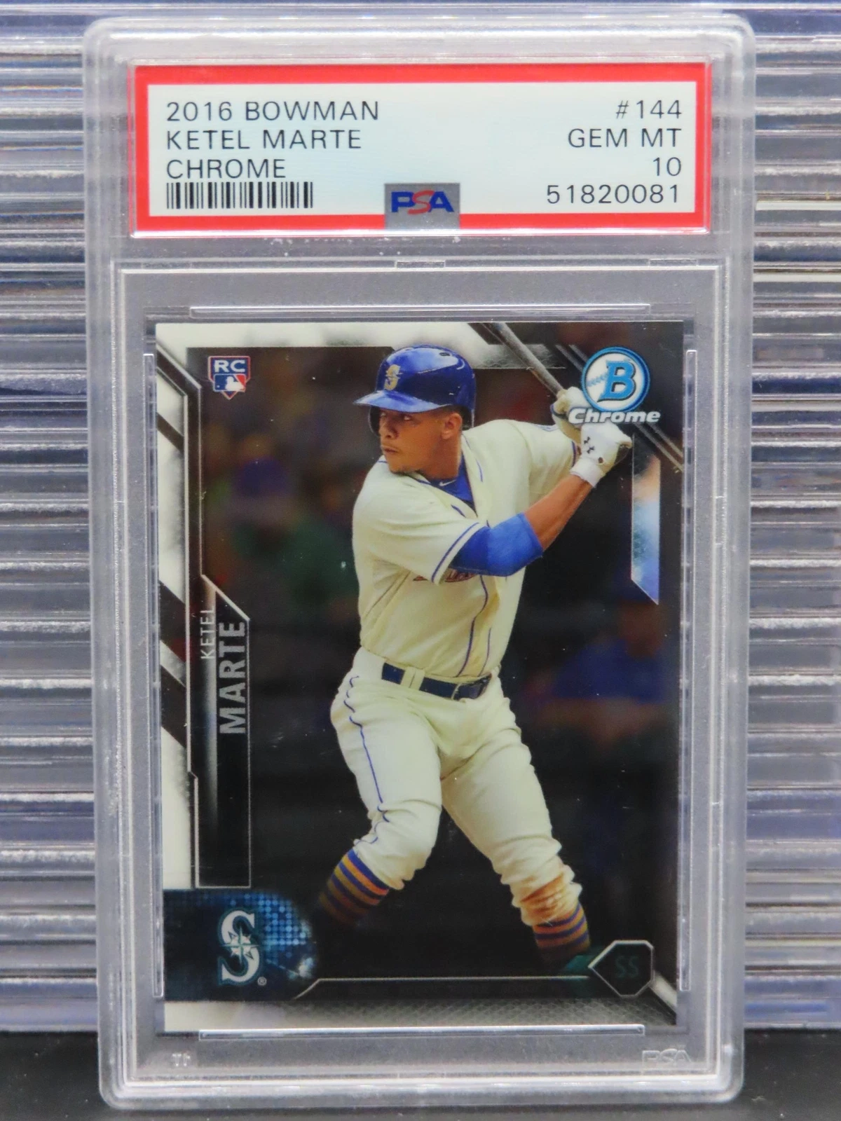 2016 Bowman Chrome Ketel Marte Rookie Card RC #144 PSA 10 GEM MINT Mariners