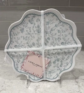 Set 4 LAURA ASHLEY 8.5” Salad Plates Blue Chinoiserie Floral MELAMINE Plate NEW - Picture 1 of 6