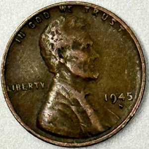 1945 S Mint Mark Circulated Brown Wheat Penny  - Picture 1 of 4