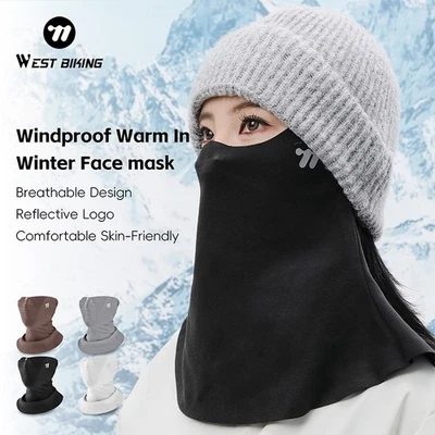 WEST BIKING Winter Cycling Half Face Mask Neck Warmer Ear Hanging Sports Scarf - Image 1 of 4