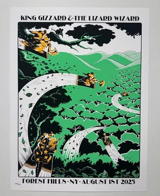 Póster oficial de King Gizzard & The Lizard Wizard Forest Hills NY #’d N1 8/1/25 Foto 1 de 4