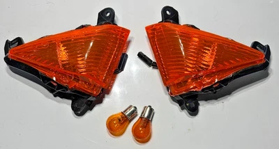 Lentes de seta frontal Kawasaki Ninja ZX6/636, ZX10, ZX14, Concours, âmbar - Imagem 1 de 4