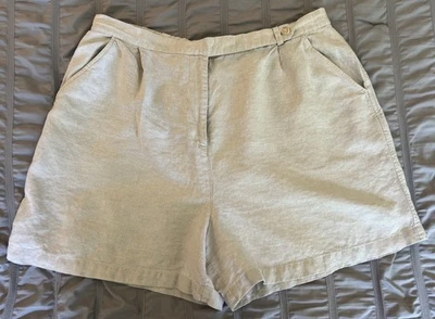 Pantalones Cortos J. Jill 100% Lino Bolsillos Cortados Pliegues De Colección Talla 20 Foto 1 de 4