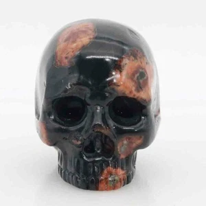 red clouds black jade , carved skull,realistic,crystal healing adornment K530 - Picture 1 of 6