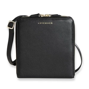 Bolso Bandolera Levenger Carrie Plus Cuero Negro Nuevo sin Etiquetas - Imagen 1 de 13
