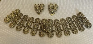 Antiguo conjunto de clip para zapatos de vestir con hebilla de cinturón de latón boho declaración de renacimiento etrusco - Imagen 1 de 15