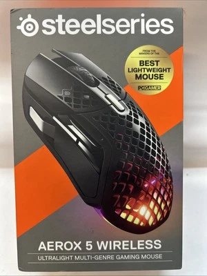 SteelSeries Aerox 5 Wireless Ultralight Gaming Mouse - Black (62406) - Image 1 of 4