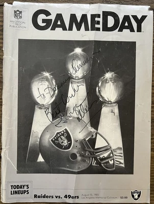 George Allen Signed 1985 Raiders vs 49ers Program Cover GameDay HOF - Image 1 of 4
