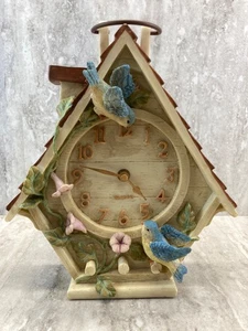 Wesklox - Bird Mantel Clock - 12" x 9" Resin - Ceramic - Vintage - Picture 1 of 10
