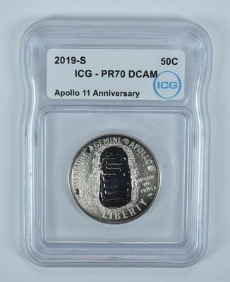 2019-S Apollo 11 Commemorative Half Dollar PR70 DCAM ICG *4244 - Image 1 of 4