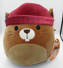NWT 8" SQUISHMALLOW FALL HARVEST 2023 CHIP THE BEAVER RED HAT LIMITED EDITION