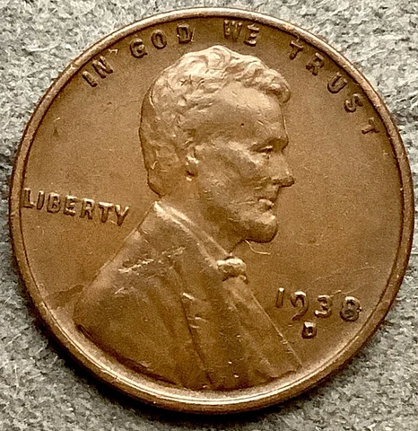 1938 D * Lincoln Wheat Cent - Higher / High Grade ~ X053 Cover