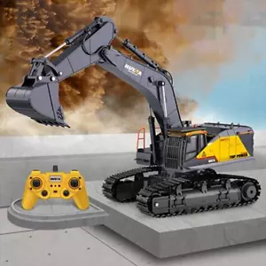 HUINA 592 1/14 RC Tracked Excavator Model Gift 2.4G Radio 22CH W/Light Sound - Picture 1 of 8