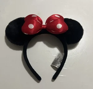Disney Parks Minnie Mouse Ears Headband with Red and White Polka Dot Bow - Picture 1 of 5