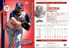 Roy Corcoran 2010 MultiAd Round Rock Express SGA #22 Card *AutographDen*