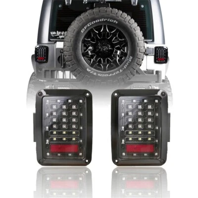 Par de luces traseras LED modelos de giro inverso de freno para Jeep Wrangler JK 07-18 Foto 1 de 4