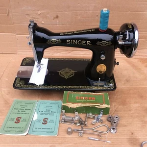 Vintage Singer 15k80 RAF Decals sewing Machine with attachments - Picture 1 of 12