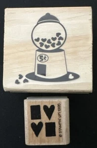 Sweet Heart Filled Candy Gumball Machine Rubber Stamp Bubble Gum Valentine Shape - Picture 1 of 6