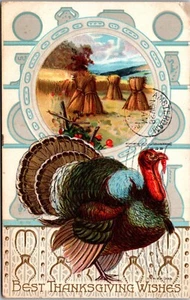 Postal de colección de pavo de acción de gracias JQ14 - Imagen 1 de 2