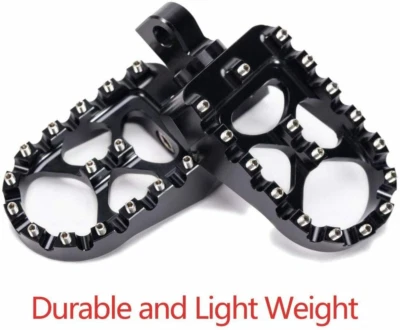 Black Wide Foot Pegs MX Style Footpegs Fit For Harley Dyna Street Bob Low Rider — 第 1/4 张图片