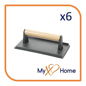 2 lb Cast Iron Steak Weight with Wooden Handle (6 Grill Press) by MyXOHome - Picture 1 of 6