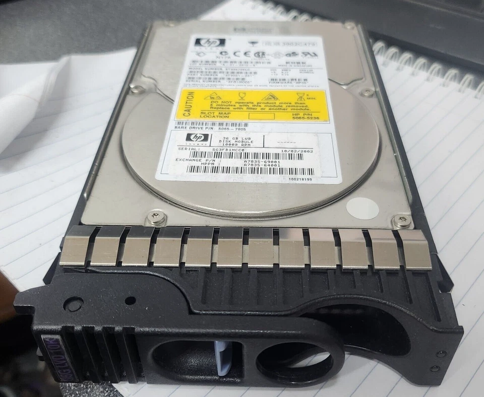 HP A7835-69001 A7835A 5065-7805 36GB 10K SCSI 3.5" Hard Drive w/Tray - Image 1 of 3