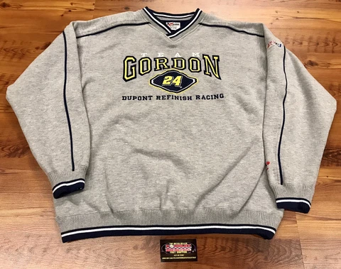 Vintage Jeff Gordon #24 NASCAR Dupont Racing Chase Authentics Sweatshirt Size XL Cover