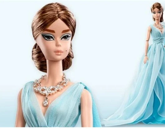 NRFB 2016 BFMC Azul Chifón Vestido de Baile Piedra de Seda Barbie Muñeca Etiqueta Dorada DYX74 Foto 1 de 4