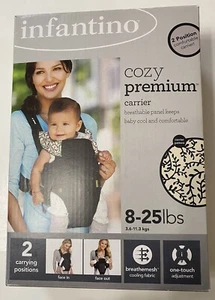 NEW INFANTINO 'Cozy Premium Carrier' (8-25 lbs) Newborn/Infant 2 Position Black - Picture 1 of 7