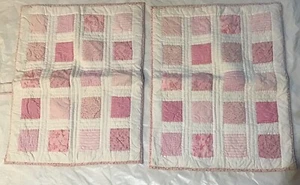 The Company Store Cotton Patchwork Quilted Pink Standard Pillow Shams Lot Of 2 - Picture 1 of 4