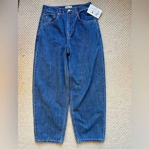 Etica IRIS Relaxed Barrel Jeans Fistral Blue Denim Cotton Tapered Sz 28 NWT - Picture 1 of 8