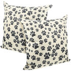  2 Pcs Dog Paw Print Pillow Couch Pillowcase Comfortable Home Decorations Square