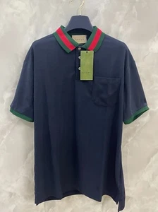 Gucci Cotton Piquet Polo with web collar shirt size M - Picture 1 of 4