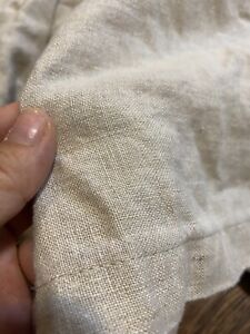 Pottery Barn Linen Bedskirt Queen 21” Drop Natural Beige Pleated Dust Ruffle