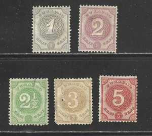 SELLOS NETH ANTILLAS #13-17 — CONJUNTO DEFINITIVO NUMÉRICO -- 1889 -- SIN USAR - Imagen 1 de 3