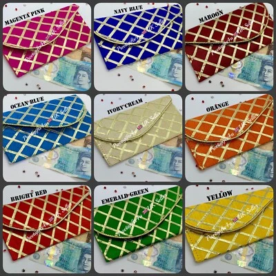 3,5,10 Silk Money Gift Envelope Shagun Salami Wedding Cash gift Envelope Wallets - Image 1 of 4
