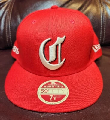 Cincinnati Reds New Era Heritage Series 1869 Leather Band Red Fitted Hat 7 1/8 - Image 1 of 4