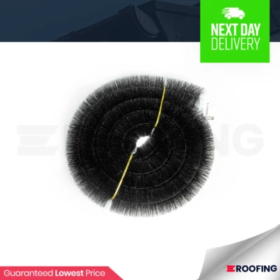 Genuine Hedgehog Gutter Brush Leaf Guard Pack 100mm x 4m | Gutterbrush | BLACK