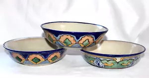 3 Ysauro Uriarte Talavera Mexico Signed Pottery 7.5" Shallow Soup salad Bowl - Picture 1 of 10