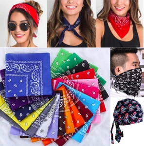 Multi-Use Bandana Scarves Paisley Head Face Mask Wrap Handkerchief Fashion Scarf - Picture 1 of 10