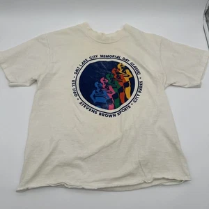 VTG 80s Hanes Beefy T-Shirt Sz M Single Stitch Graphic Salt Lake City - Picture 1 of 12