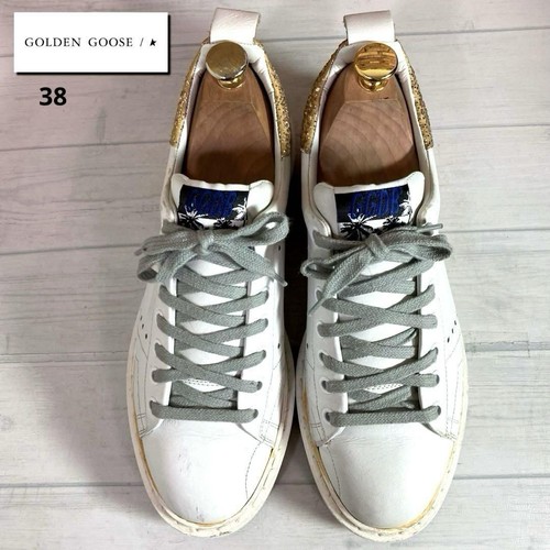 GOLDEN GOOSE Sneakers HAUS GOL GOOSE DELUXE BRAND in pelle con plateau glitter suola spessa